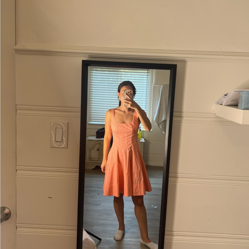 STAUD Peach Sleeveless Dress